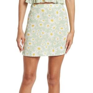 A Elodie Women's Mint Green Floral Print Mini‎ Skirt NWT Size M